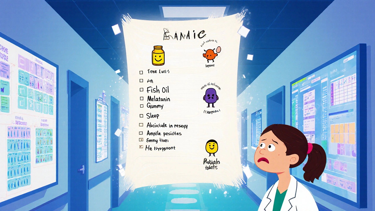 Floating medication characters highlight what electronic systems miss in a hospital setting.
