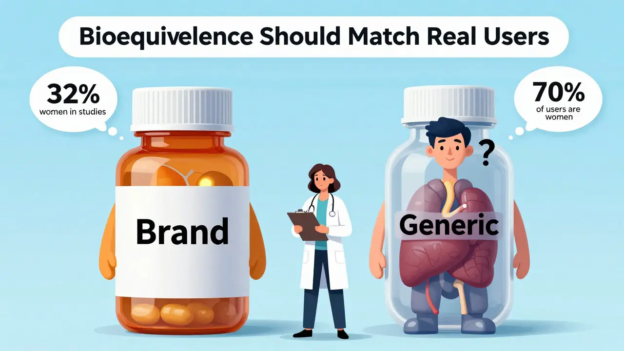 Two pill bottles shaped like humans, one balanced and one unbalanced, with statistics floating around them.