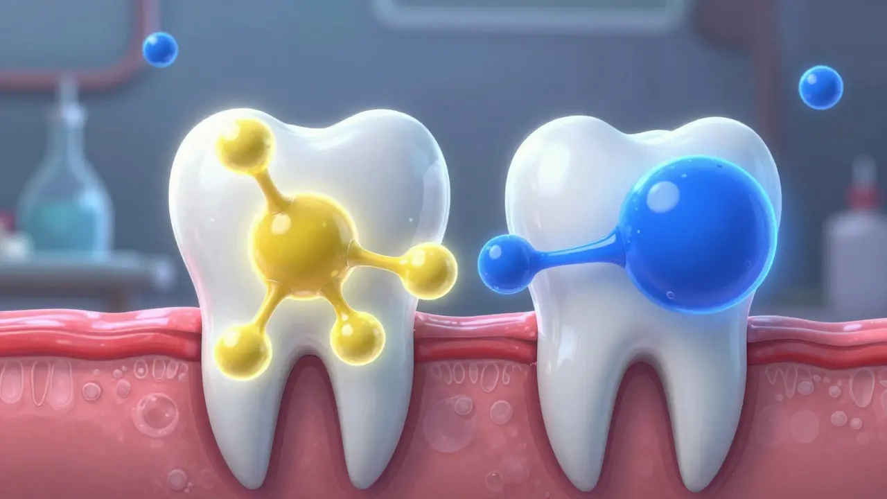 Illustration comparing doxycycline and tetracycline tooth safety