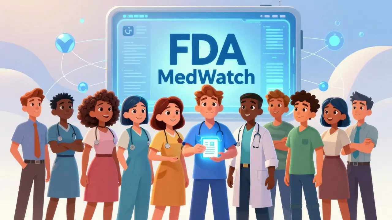 Animated patients submitting reports to a digital health safety portal