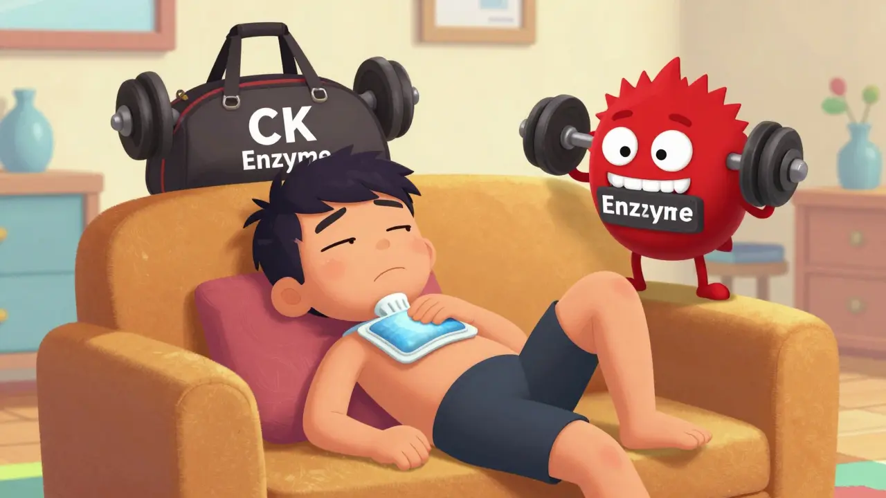 Cartoon character resting after exercise to avoid skewed test results