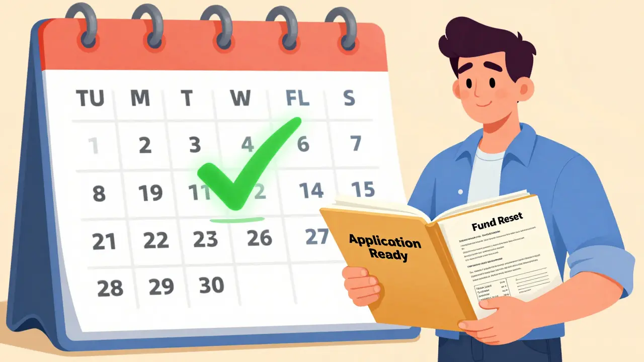 Patient ready to apply for grant on first of month