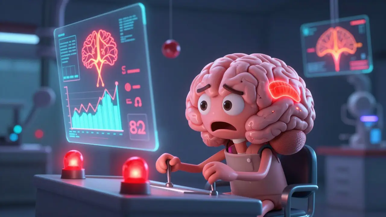 Stressed brain character controlling stress hormones in lab