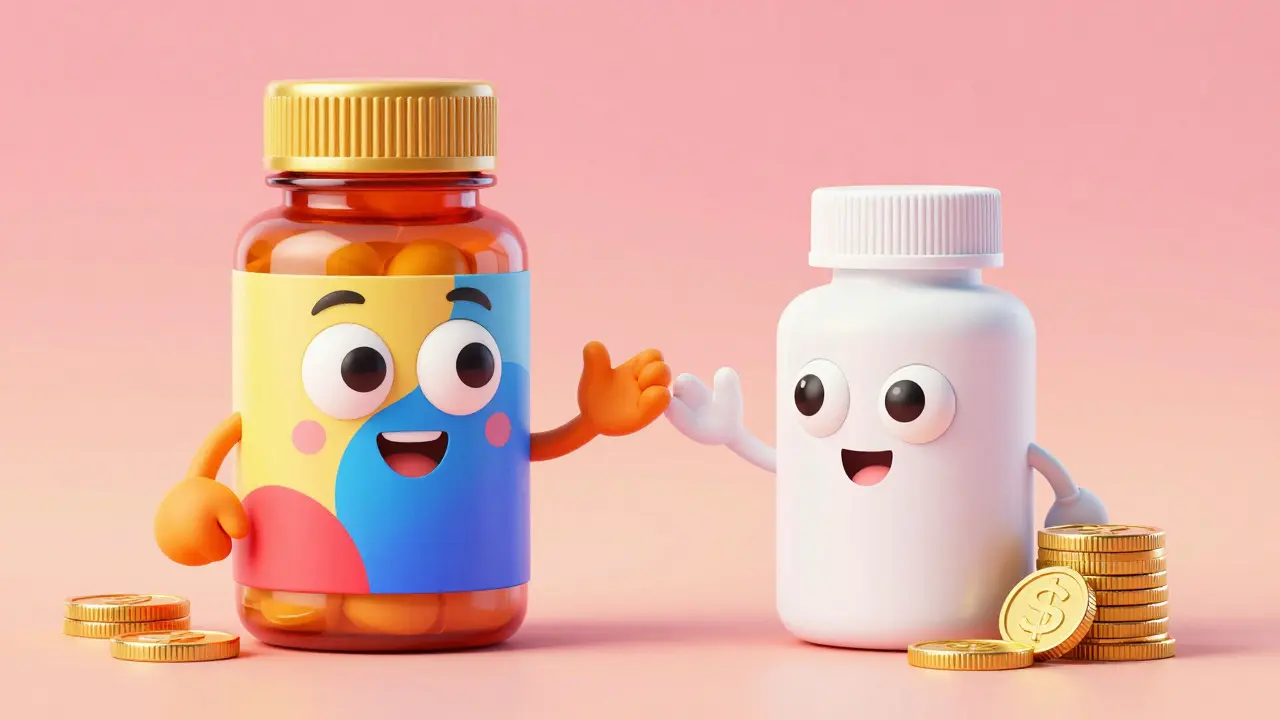 Comparison of branded vs generic medicine costs with savings